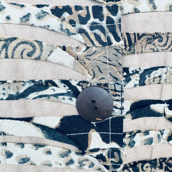 Liz & Me Women Button Front Jacket Blazer Sz 4X 100% Cotton Animal Print Tiered - Picture 5 of 6